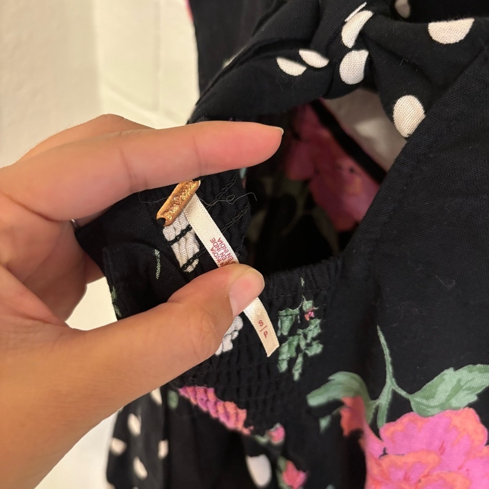 Free People bom bom mini dress in black and pink - Picture 8 of 8